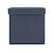 Household Essentials 11.5" Denim Blue Collapsible Cotton Blend Cube Storage Box with Lid, 2ct.